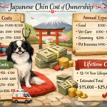 Japanese Chin cost of ownership showing a small, long-coated Japanese Chin sitting calmly indoors