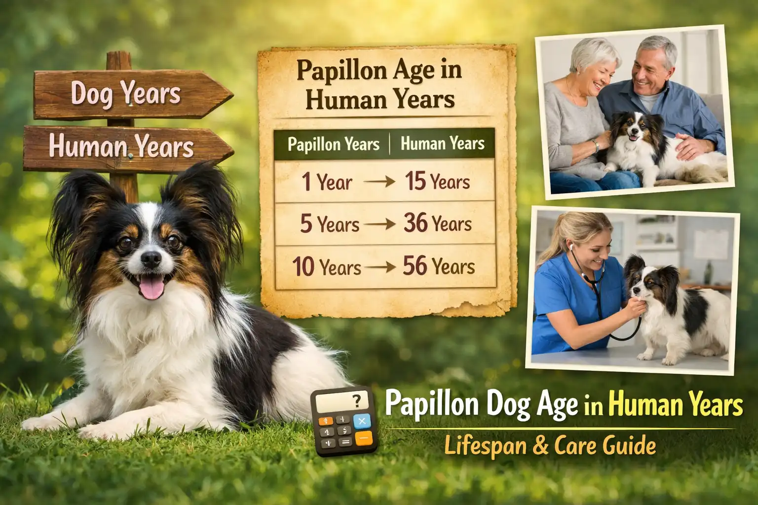 Papillon Dog Age in Human Years Chart