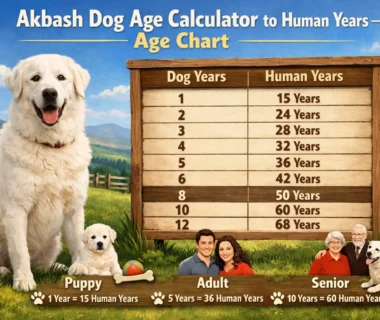 Adult Akbash dog standing outdoors, illustrating breed size and lifespan reference