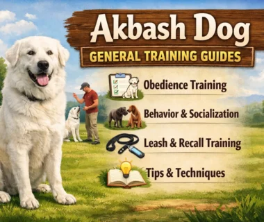 Adult Akbash dog learning obedience commands during a training session