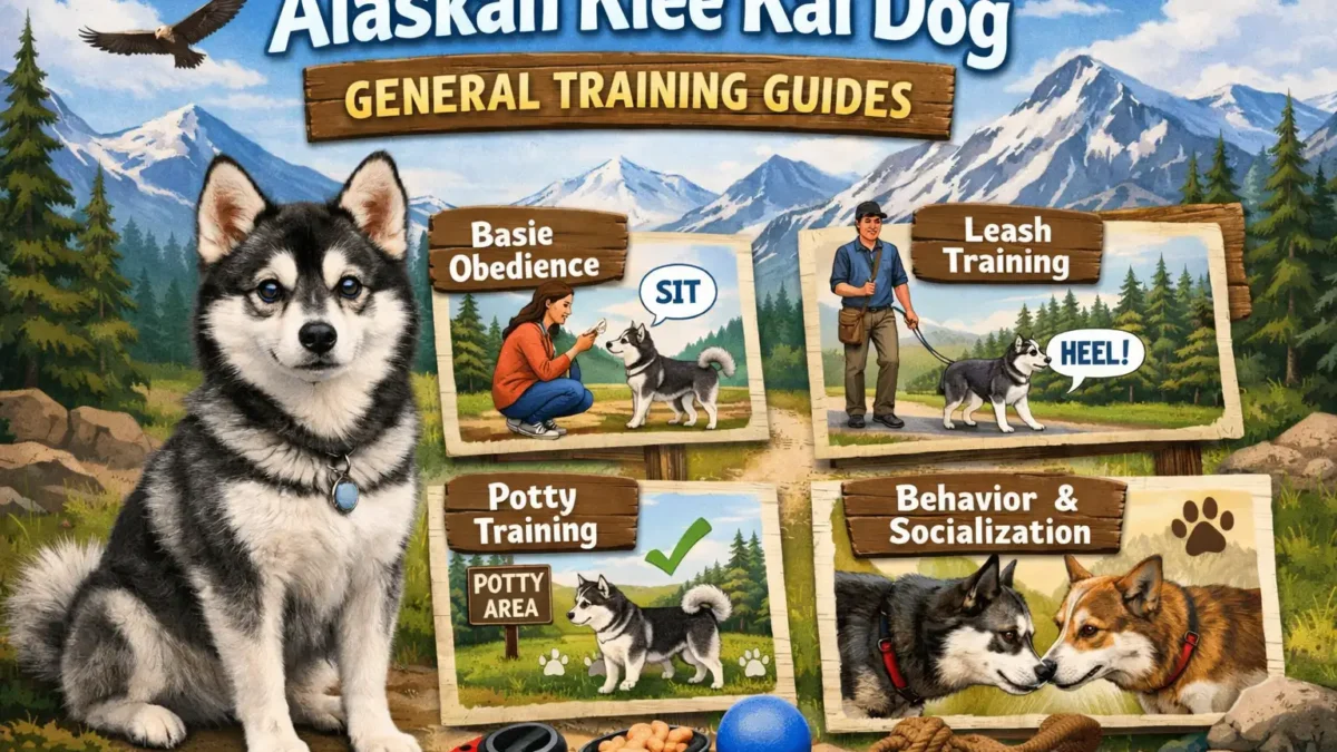 Alaskan Klee Kai dog practicing obedience commands during a training session