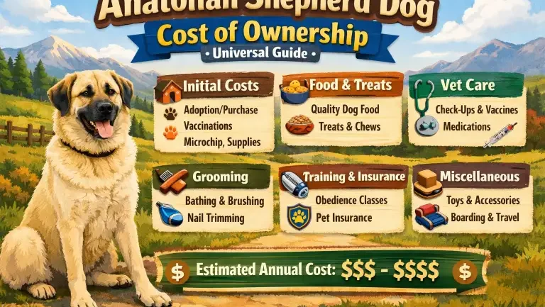 Anatolian Shepherd Dog cost of ownership guide covering food, vet care, grooming, and expenses