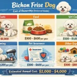 Bichon Frise dog with fluffy white coat representing grooming, monthly expenses, and lifetime ownership costs