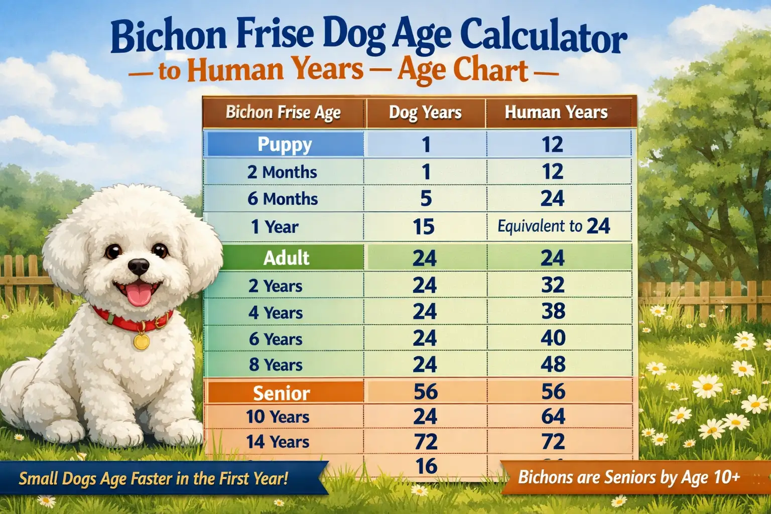 Bichon Frise Age Chart: Dog Years to Human Years