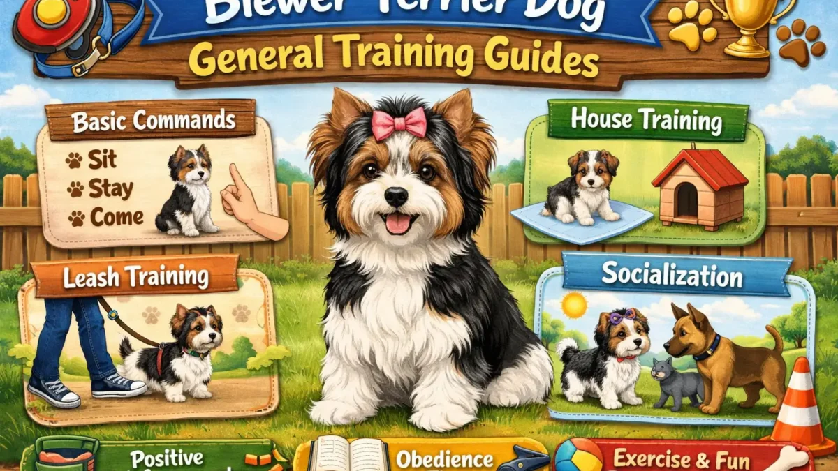 Biewer Terrier training with an owner practicing basic obedience in a calm home setting