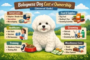 Bolognese dog ownership costs including food, grooming, and vet bills