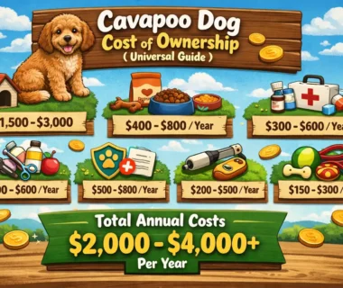 A Cavapoo dog sitting on a soft rug, showcasing its curly coat and friendly expression. This breed is known for its affectionate and playful temperament.