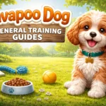 Cavapoo puppy learning basic obedience commands during a positive training session