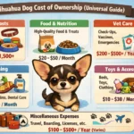 Small adult Chihuahua sitting indoors for a guide explaining Chihuahua cost of ownership, monthly expenses, yearly costs, and lifetime care budget