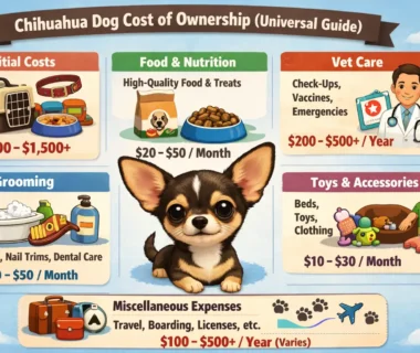 Small adult Chihuahua sitting indoors, showing the typical size and appearance used in a chihuahua cost of ownership guide