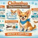 Chihuahua grooming at home showing a small Chihuahua being gently brushed for coat care