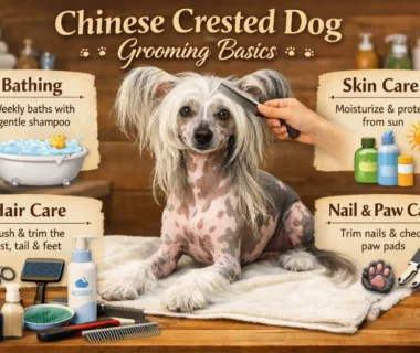 Chinese Crested grooming showing a hairless and Powderpuff dog during a gentle home grooming routine