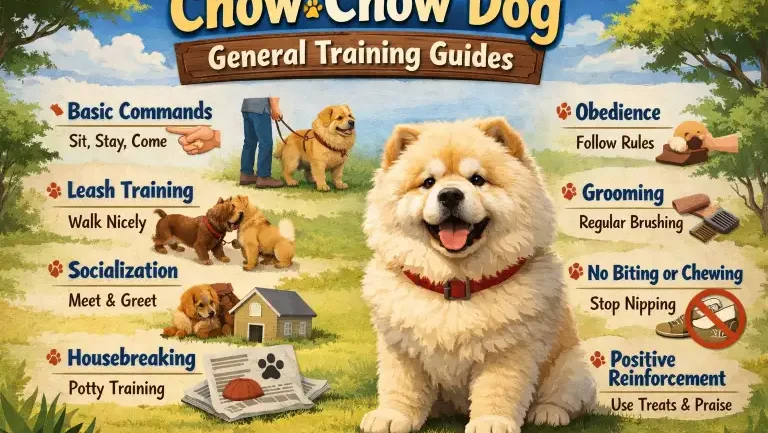 Chow Chow practicing leash training with owner, showing calm and independent nature