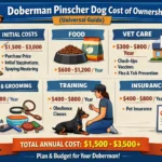 Doberman Pinscher ownership cost breakdown including first-year, annual, and lifetime expenses