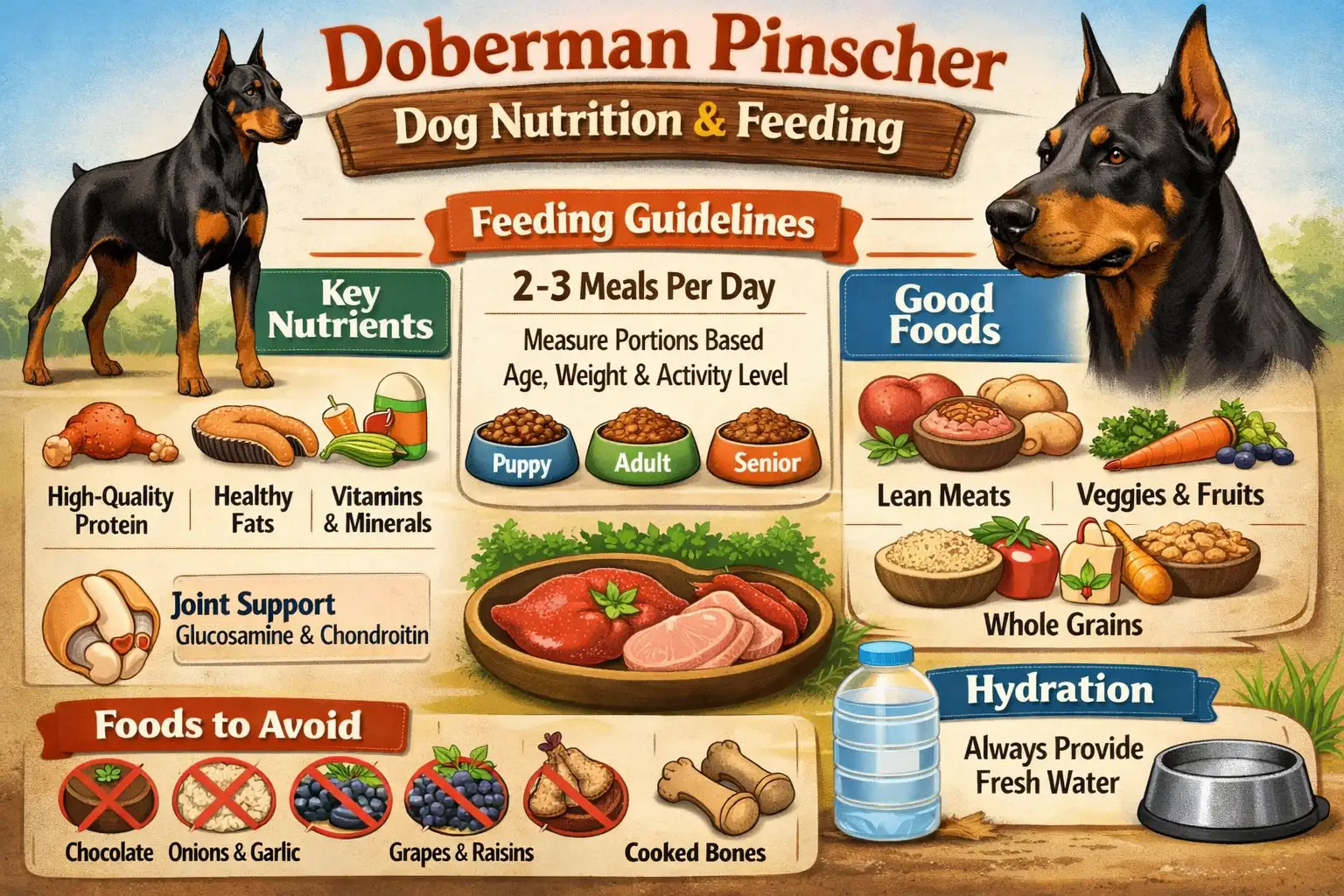 Doberman Pinscher Dog Nutrition: Complete Feeding Guide