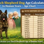 Dutch Shepherd dog shown from puppy to adult stages, illustrating size changes and aging progression