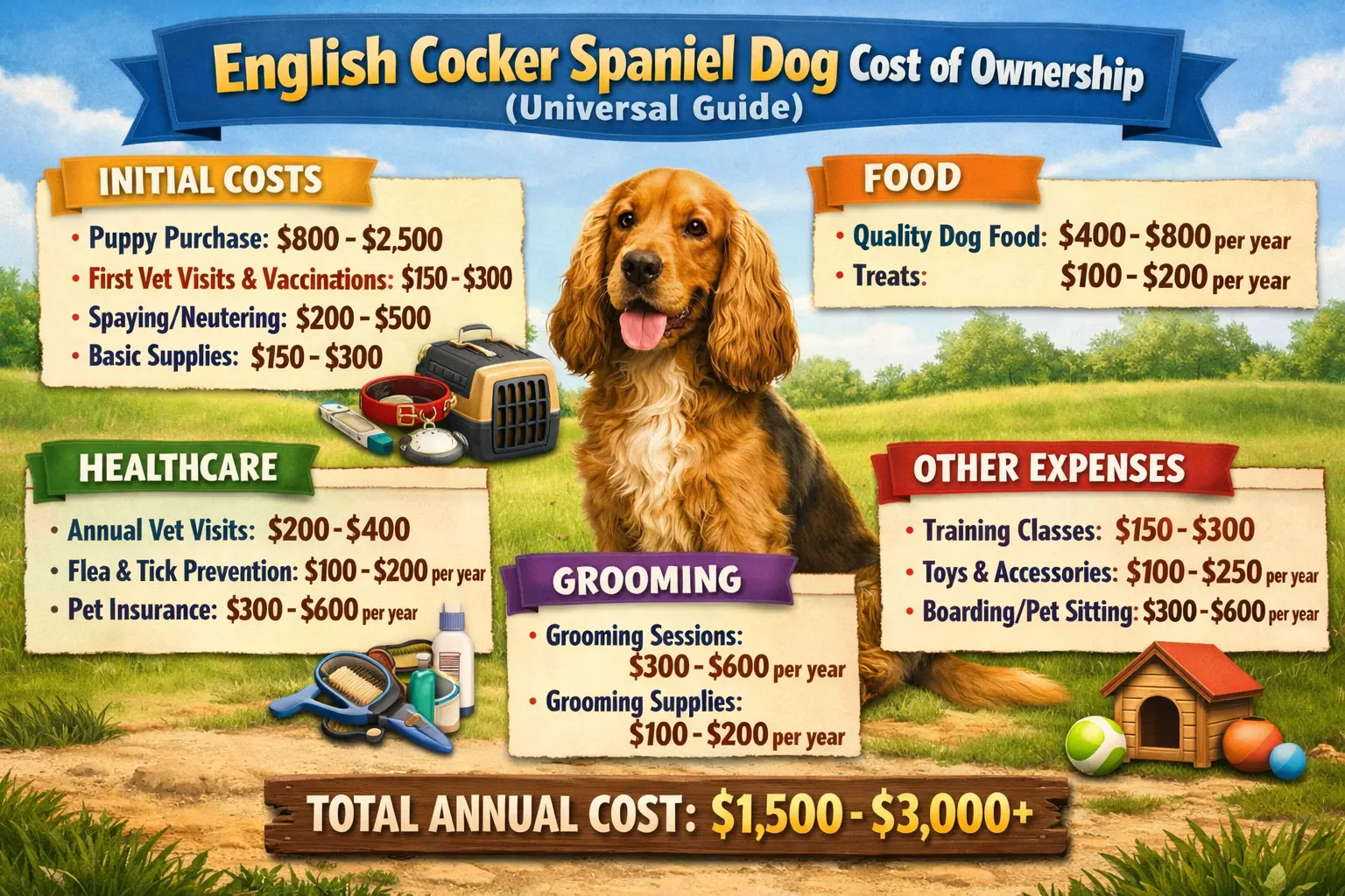English Cocker Spaniel Cost of Ownership: Complete Guide