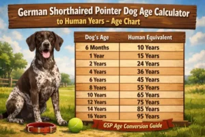 German Shorthaired Pointer puppy and adult comparison, illustrating growth stages and aging