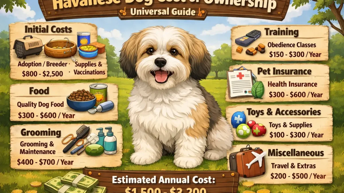 Havanese dog cost of ownership shown with a small long-haired Havanese sitting calmly indoors
