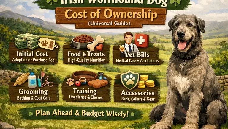 Adult Irish Wolfhound standing outdoors showing size and posture