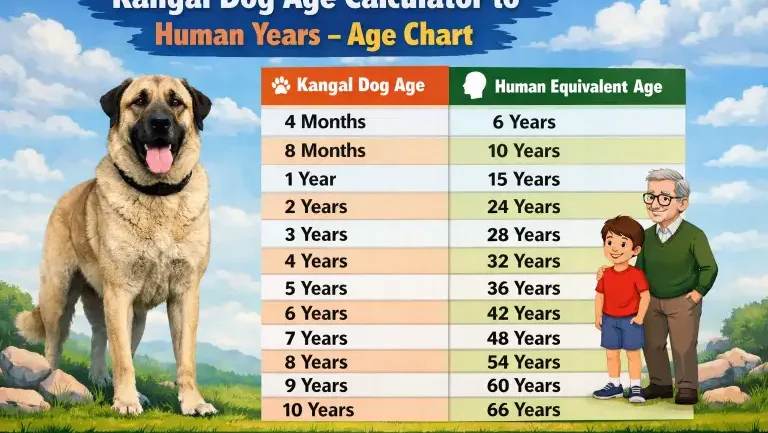 Adult and puppy Kangal Dog side by side illustrating growth stages and age comparison