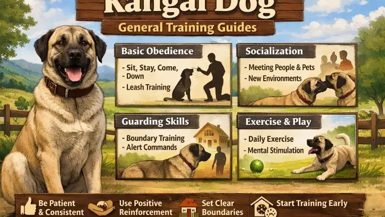 Kangal Dog during obedience training with handler, demonstrating focus and intelligence