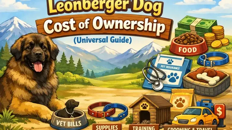 Adult Leonberger dog standing in a yard, showing size, coat, and gentle temperament