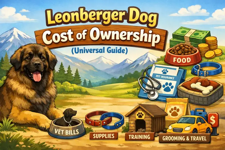 Adult Leonberger dog standing in a yard, showing size, coat, and gentle temperament