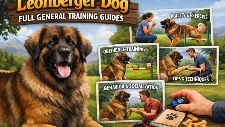 Adult Leonberger dog standing calmly, showing gentle and obedient behavior