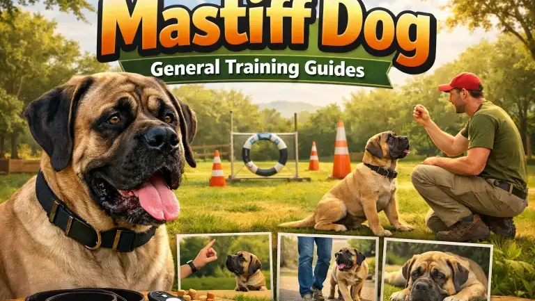 Mastiff Dog general training guides focusing on obedience, socialization, and gentle control