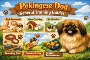 Pekingese dog training session focusing on obedience and behavior