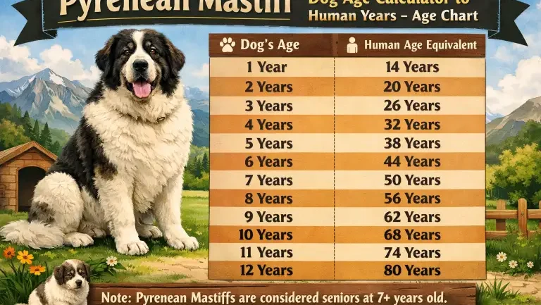 : Adult Pyrenean Mastiff showing full size, thick coat, and sturdy bone structure
