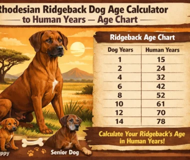 Adult Rhodesian Ridgeback standing outdoors, showing size and coat for age reference