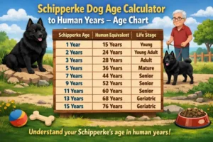 Precise Schipperke dog age calculator to human years with an easy age chart updated for.
