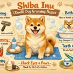 Shiba Inu grooming guide showing coat care, shedding control, brushing, bathing, and at-home grooming routine tips
