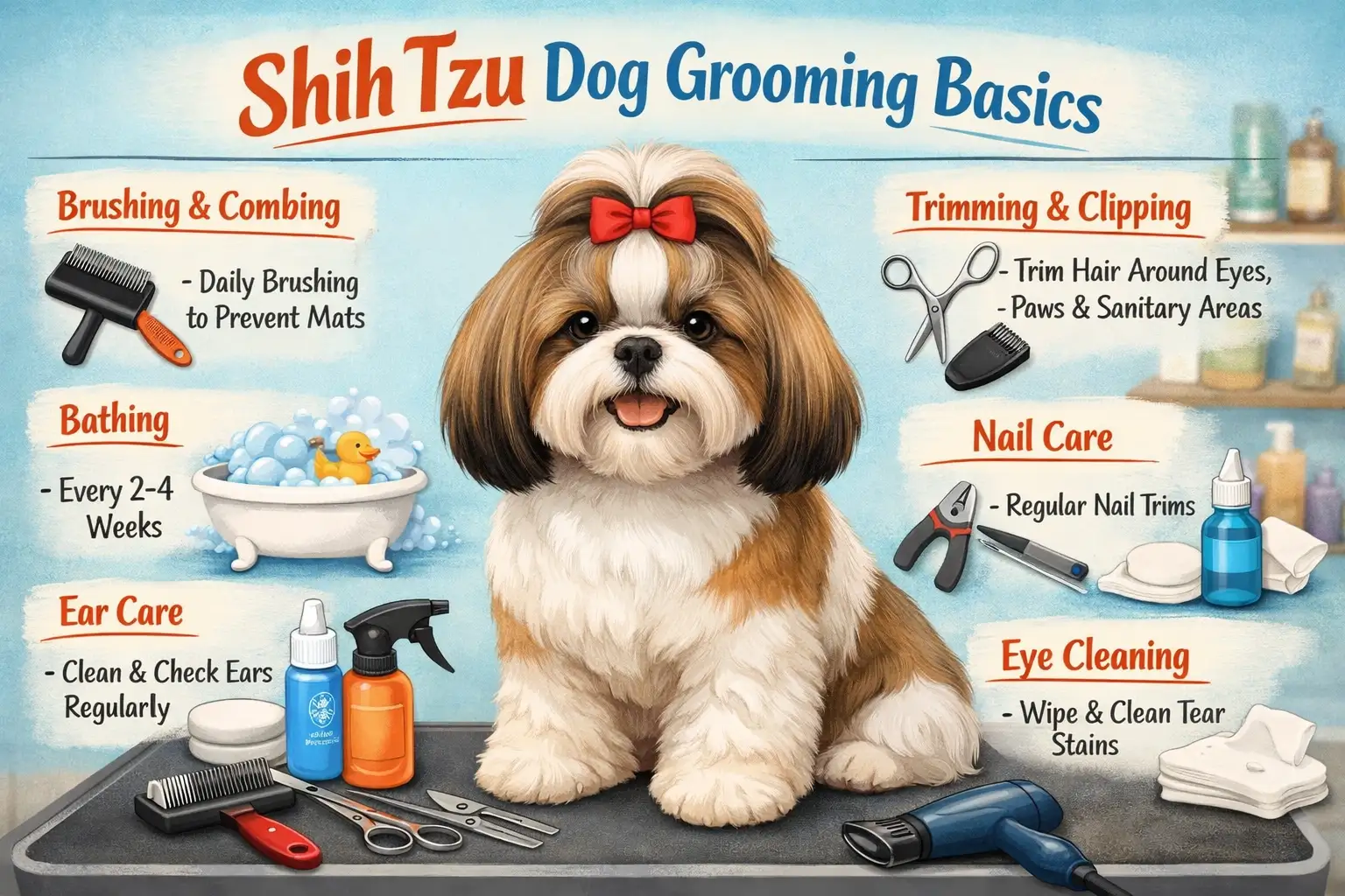 Shih Tzu Grooming: A Complete Beginner’s Guide to Coat, Bathing, and Care
