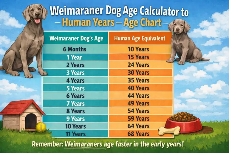 Weimaraner Age Calculator to Human Years (Dog Age Chart & Lifespan Guide)