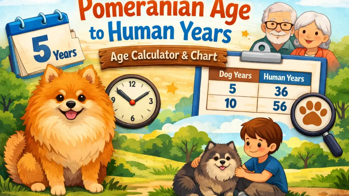 pomeranian age to human years chart showing how a pomeranian’s age compares to human age stages