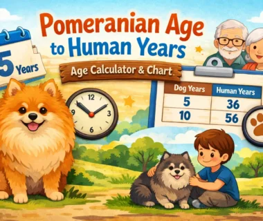 pomeranian age to human years chart showing how a pomeranian’s age compares to human age stages