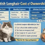 Alt text: British Longhair cat cost of ownership including food, grooming, and vet expenses