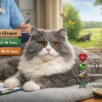 Alt text: British Longhair kitten care guide showing young kitten growth and care needs