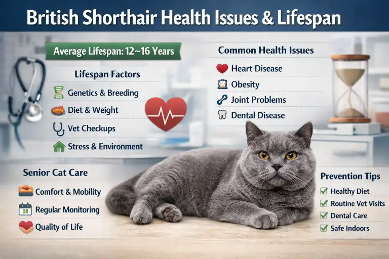 British Shorthair Cat Health Issues and Average Lifespan Guide