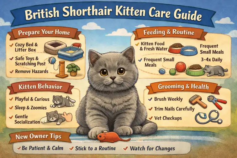 British Shorthair Kitten Care Guide for Growth and Early Health