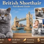 Alt text: British Shorthair cat full breed guide showing body type, face shape, and coat