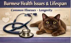 Alt text: Burmese cat health issues and lifespan overview with wellness focus