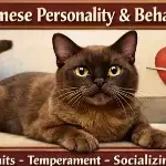 Alt text: Burmese cat personality and behavior traits shown in an affectionate home setting