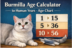 Burmilla cat age calculator chart converting cat years to human years