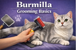 Burmilla cat grooming basics including brushing, coat care, and hygiene