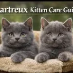 Chartreux kitten care guide showing early growth, feeding, and care needs