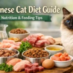 Balinese cat diet shown with wet and dry food options for balanced daily feeding